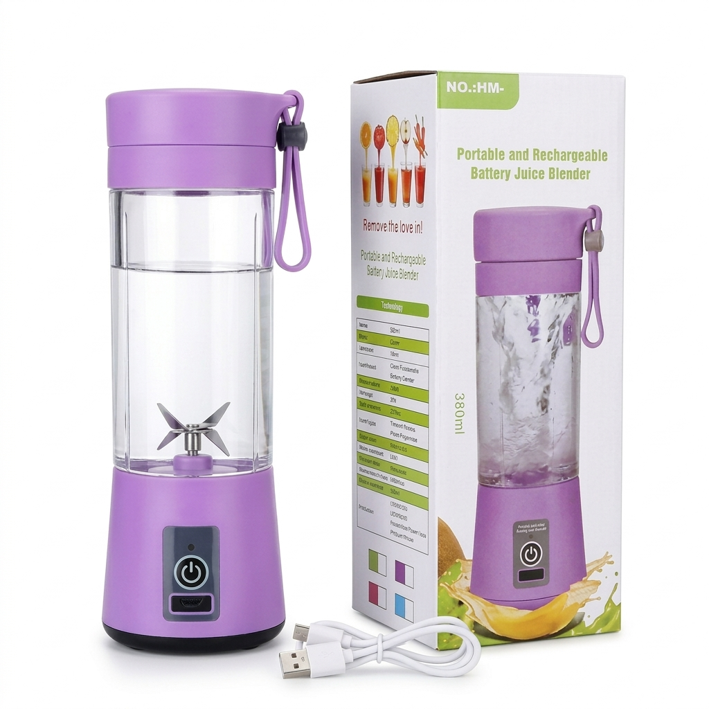 Portable USB Rechargeable Mini Blender - 380ml