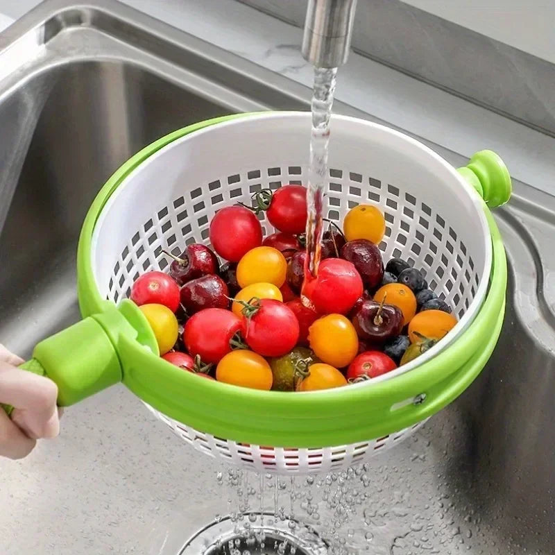 Rotating Salad Spinner & Drain Basket